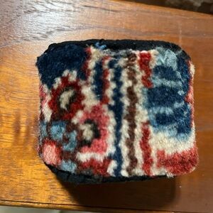 Colorful vintage Turkish fabric wide cuff bracelet.  Artist made One of a kind